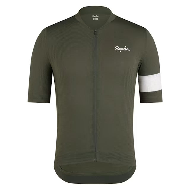 Men's Lightweight Cycling Jersey - Core Series, Breathable, Green/White, Large