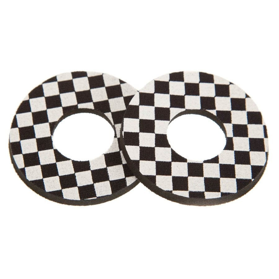 EVO Gripton Protect Grip Donuts - BMX Checkerboard Neoprene Protectors - White & Black, Sold in Pairs
