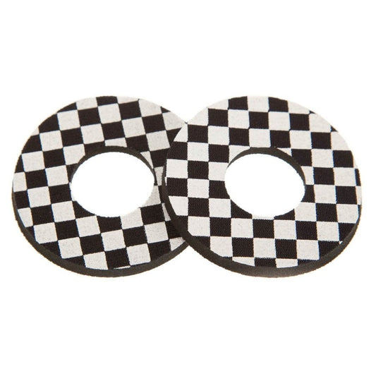 EVO Gripton Protect Grip Donuts - BMX Checkerboard Neoprene Protectors - White & Black, Sold in Pairs