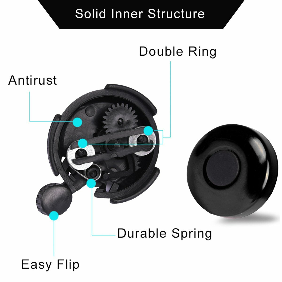Metal Bicycle Handlebar Bell Horn Loud Ring Safety Cycling Accessory