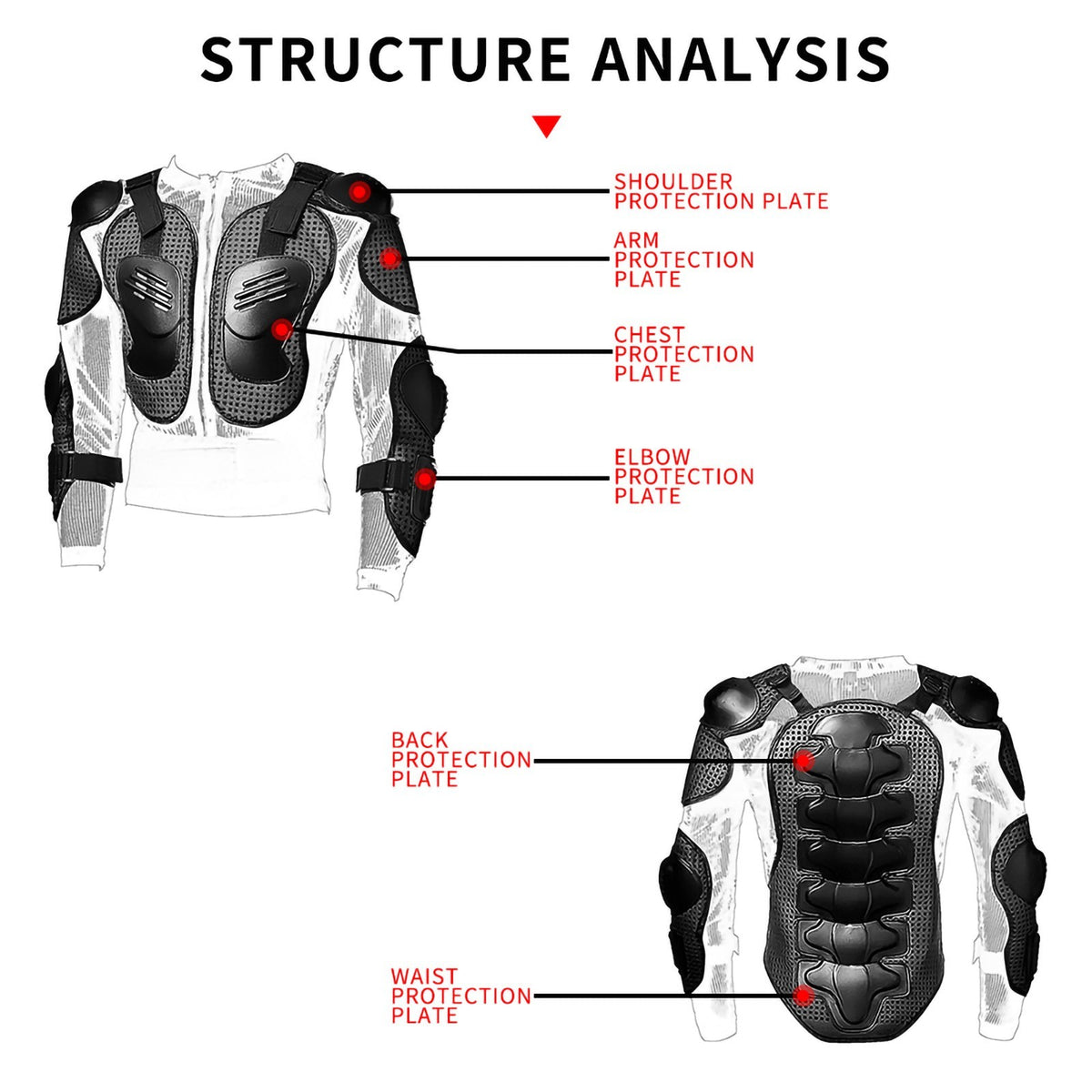 Youth Motorcycle Body Armor Set with Knee Guards - Adjustable & Lightweight