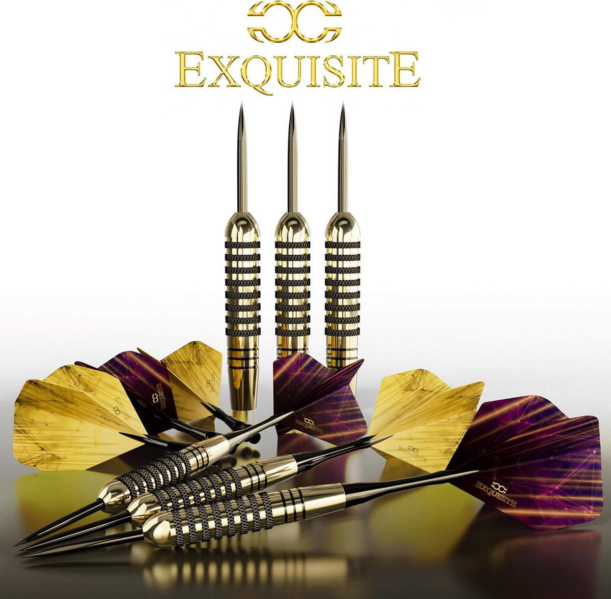 Premium Brass Darts Set — 6x22g Brass Barrels, Aluminum Shafts, Flights, Case