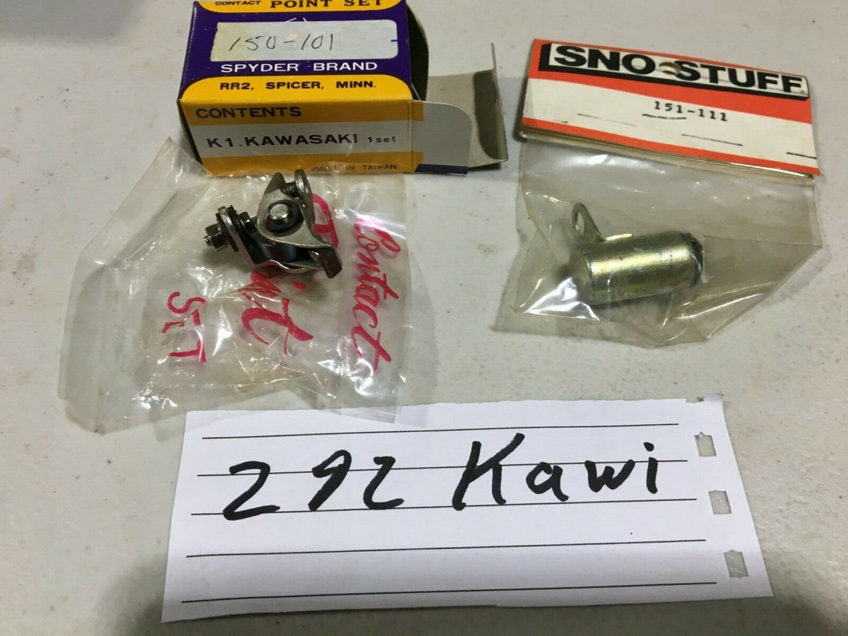 Vintage NOS Motorcycle 3000 076 Condensers & Points Set for Kawasaki 292
