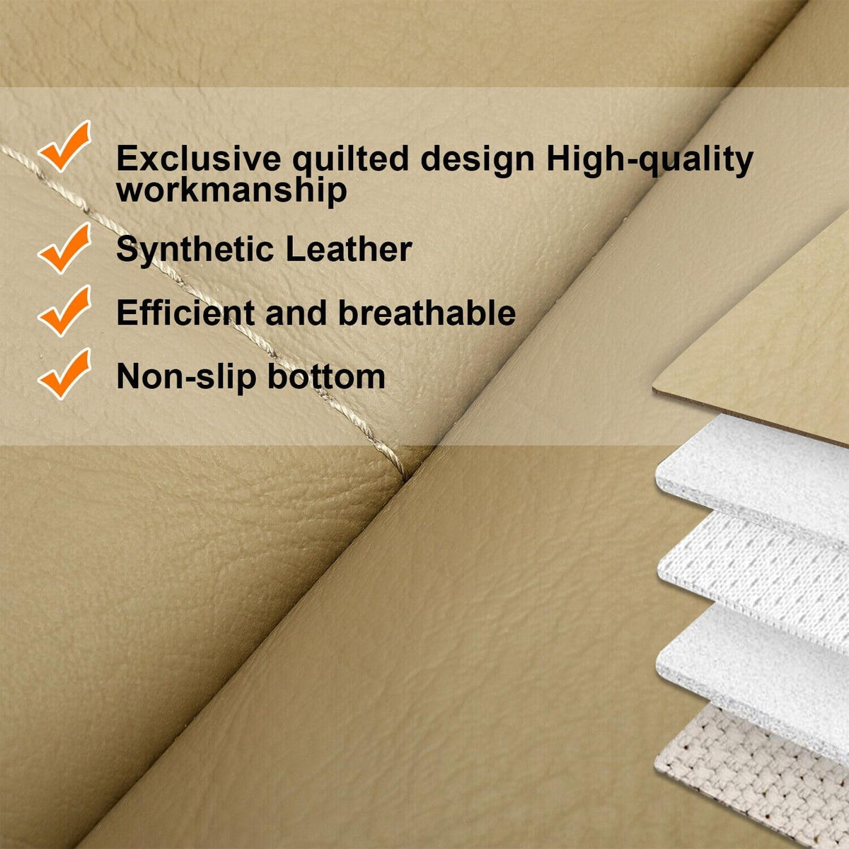 Universal 4-Piece Tan Leather Microfiber Seat Covers for Toyota Tundra & Sequoia 2000-2007