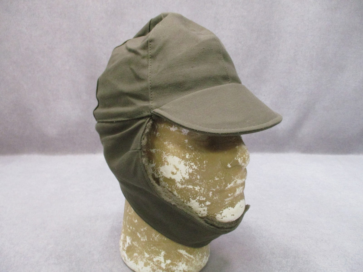 Military Winter Cap with Ear Flaps - Olive Green, Size 55
