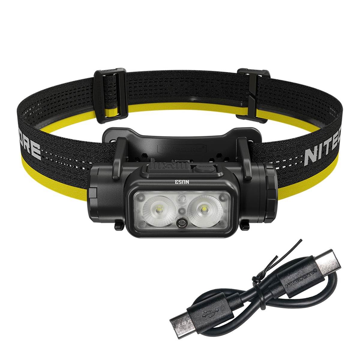 Rechargeable Headlamp 1800 Lumens with Red White Light USB-C