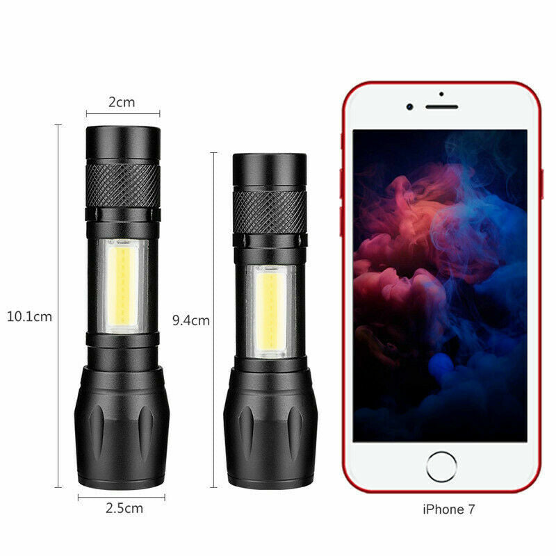 Rechargeable LED Tactical Flashlight - Super Bright Camping Light, USB Powered