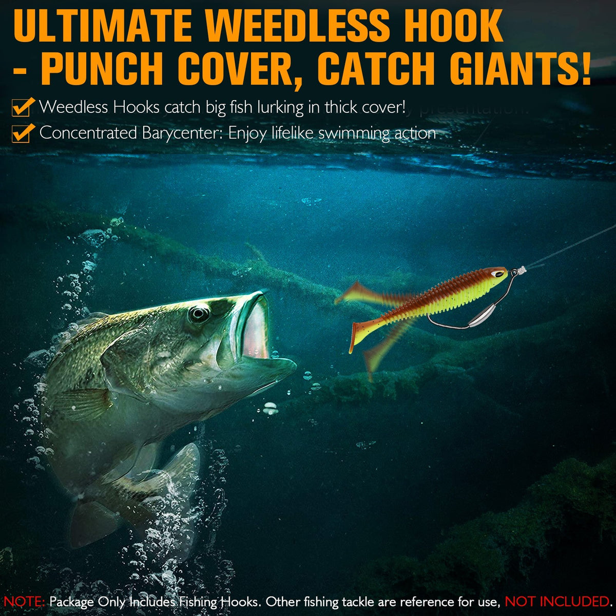 Weighted Swimbait Hooks Set - Heavy Duty Weedless Fishing Hooks for Bass