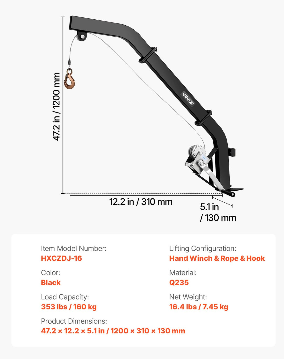 Tree Mounted Deer Hoist with Winch & Gambrel - Heavy Duty Game Lift