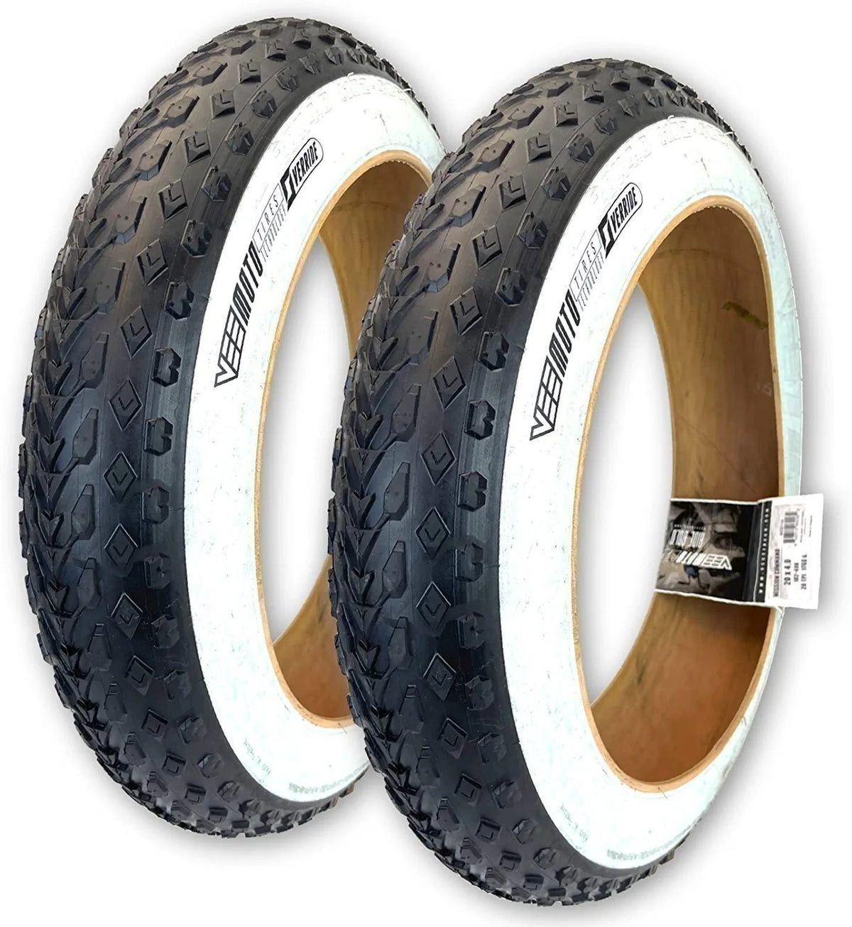 20x4.0 White Wall Bike Tires - Endurance E-Bike Puncture-Resistant Pair