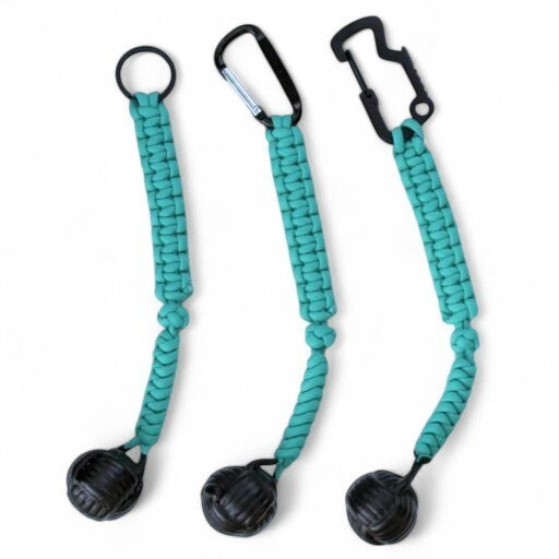 Monkey Fist Keychain Handmade in USA Paracord with Chrome Core