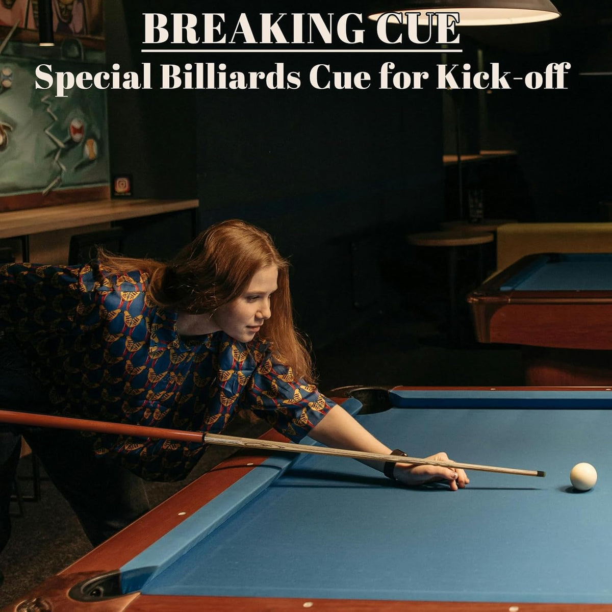 Heavy Hitter Break Cue Stick 54in 21oz with 13.5mm Hard Tip – Detachable 3-Section Pool Breaker