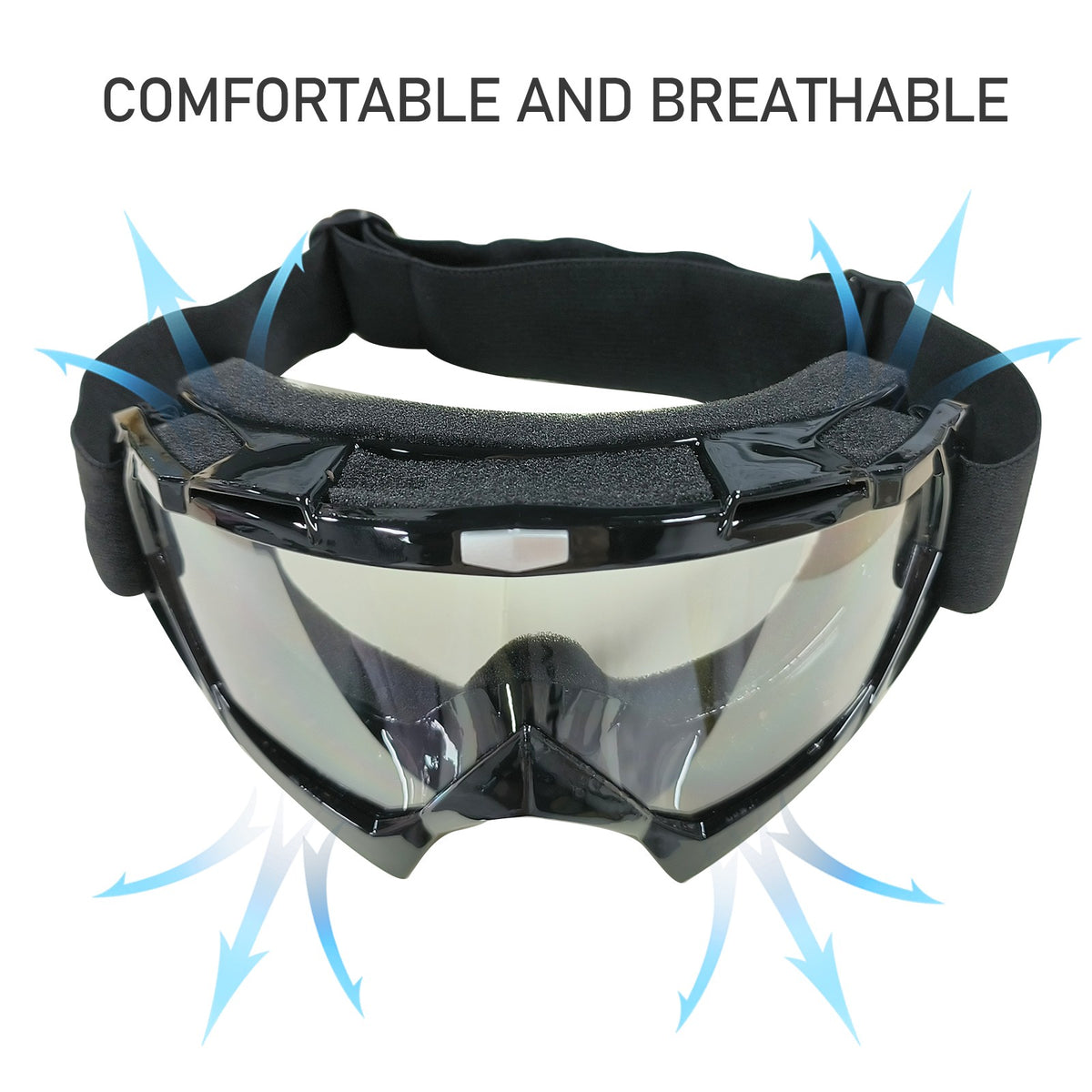 Motorcycle Goggles Fit Over Glasses Anti-Fog Shatterproof Clear UV400