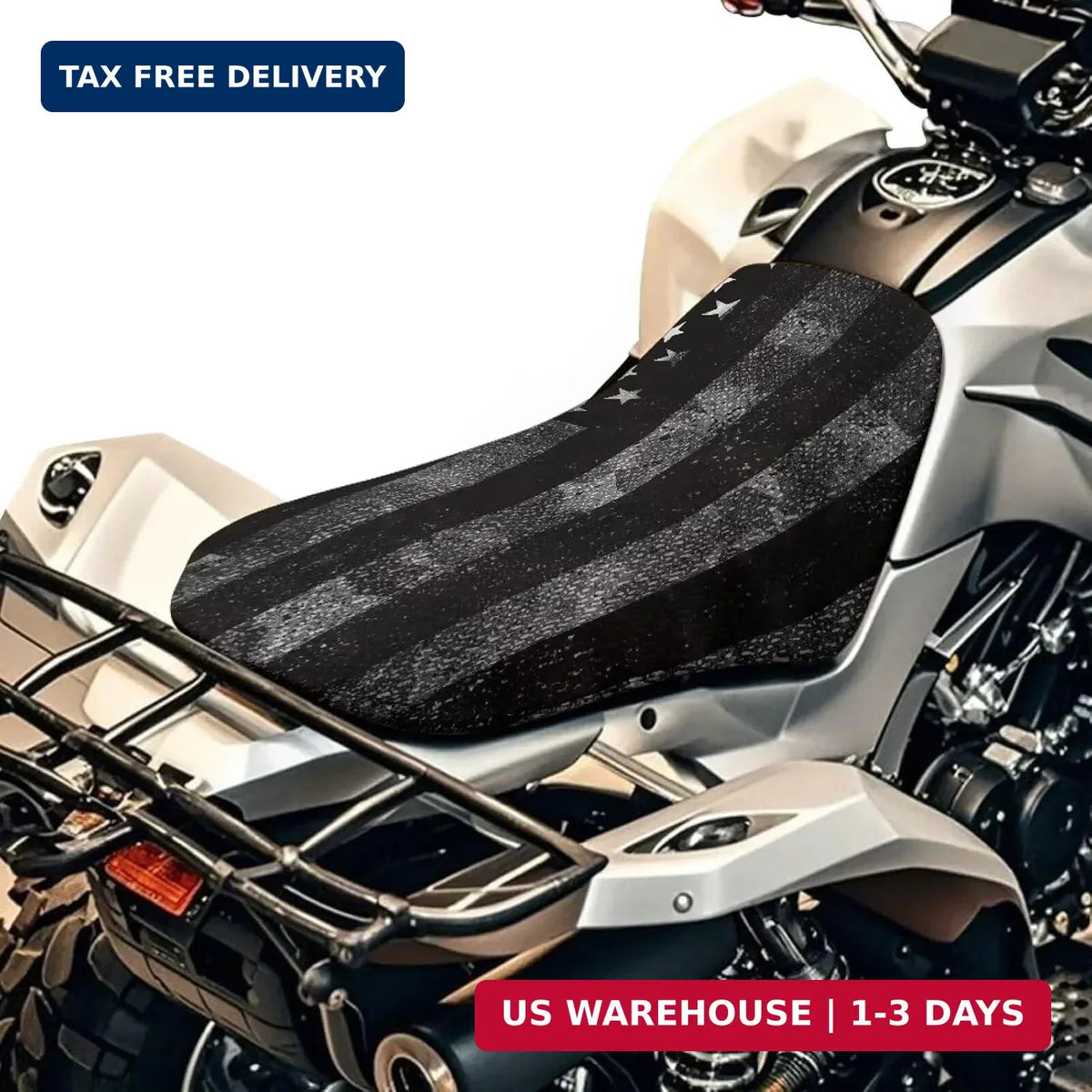 American Flag ATV Seat Cover Waterproof Non-Slip Universal 23x10 Inches