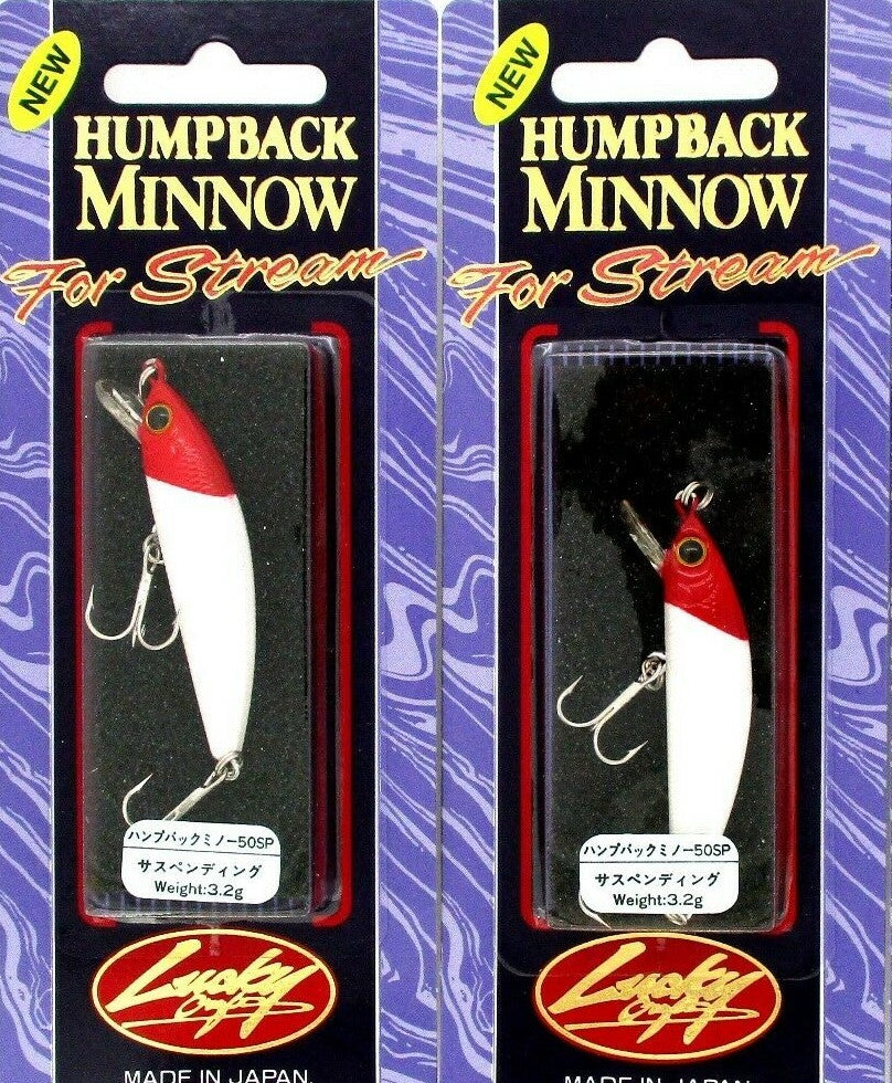 Lucky Craft Humpback Minnow 50SP Suspending Crankbaits - 2" Red Head Pack of 2