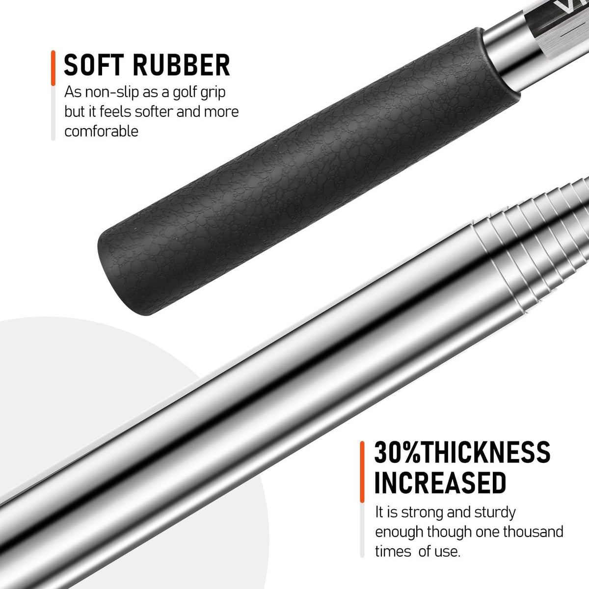 Telescopic Golf Ball Retriever 9 to 20 Feet Stainless Steel with Double-Sided Cup