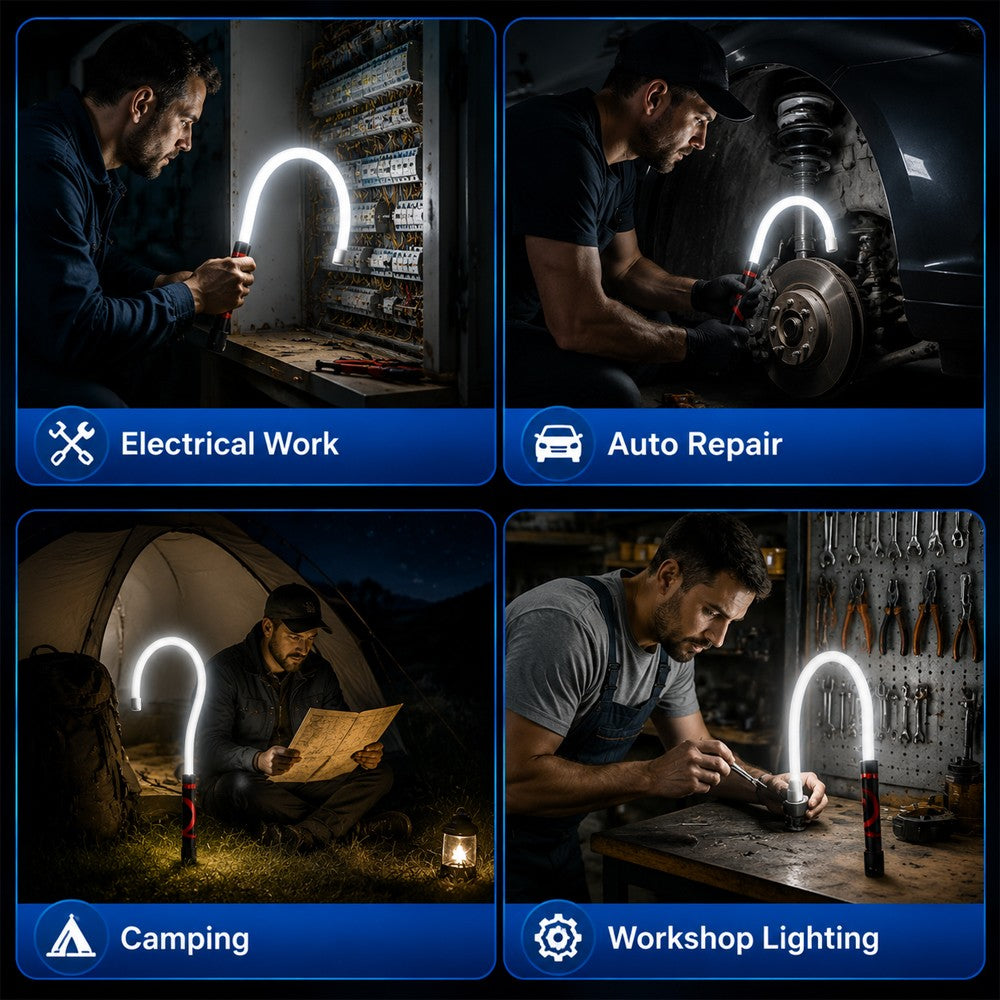 76cm Flexible LED Work Light with 3 Brightness Modes for Auto & Home
