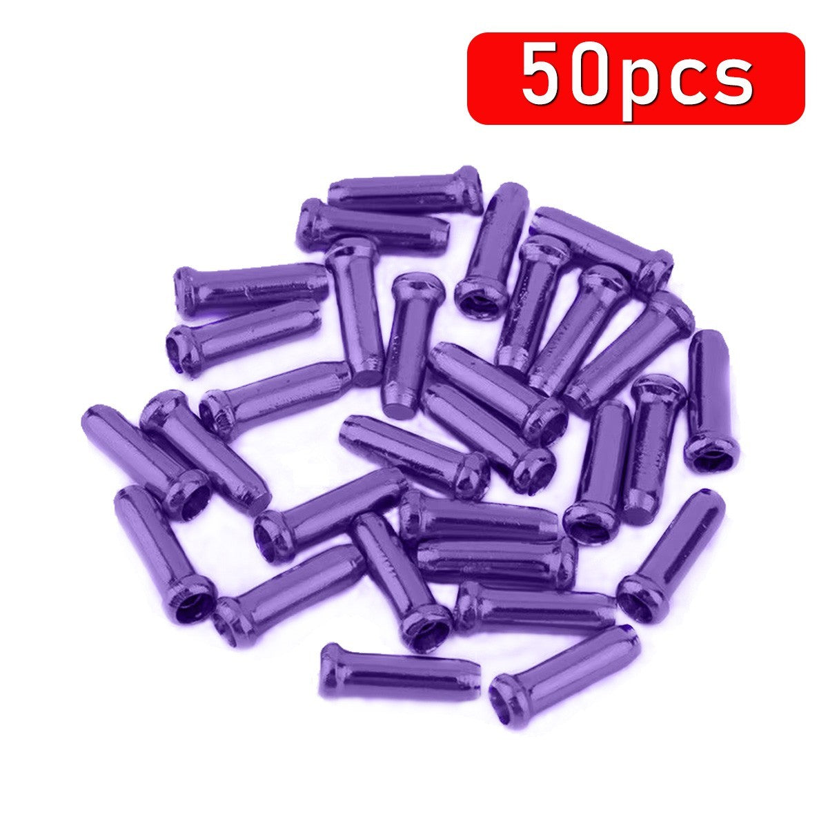 50pcs Aluminum Bicycle Cable End Caps for Brake & Shift Cables - Multi-Color