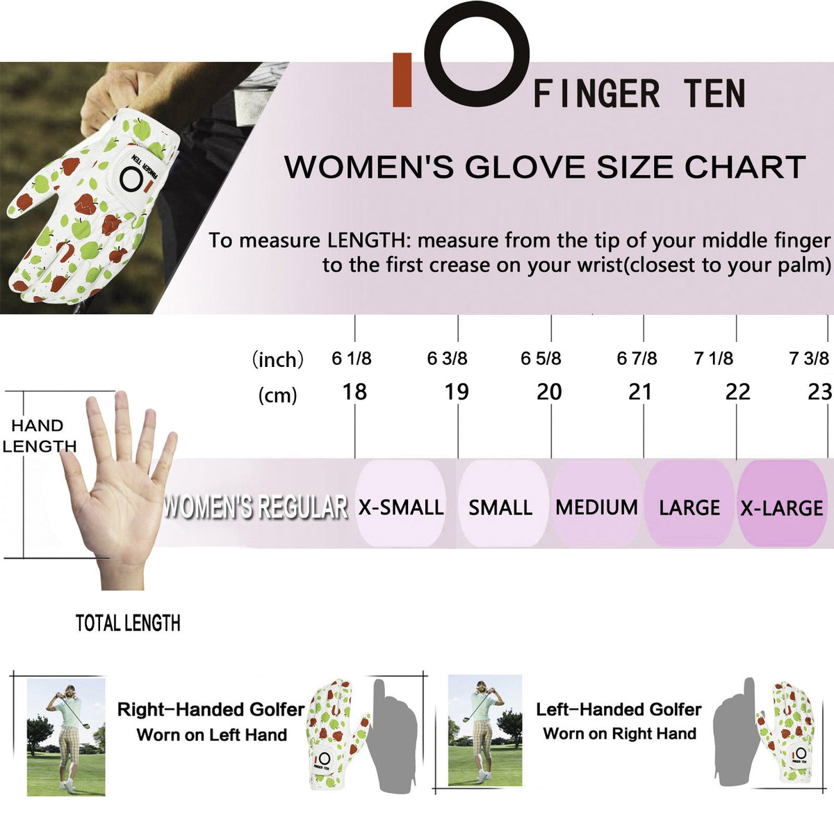 6 Pack Ladies Golf Gloves with Non-Slip Grip - Breathable Synthetic Leather