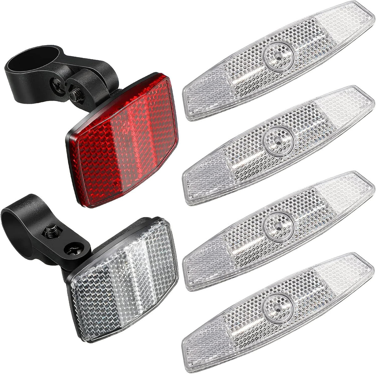 Bike Front & Rear Reflectors Kit with Spoke Reflectors for Night Riding