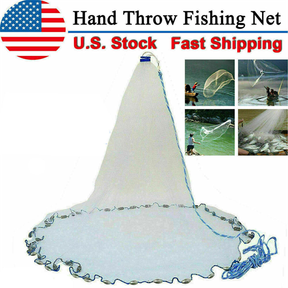 5FT Casting Net for Fishing Bait - Easy Throw Strong Mesh 3/8in