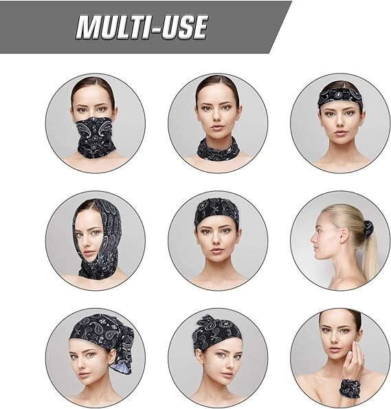 Sun UV Protection Face Masks 6 Pack - Breathable Neck Gaiter & Cover
