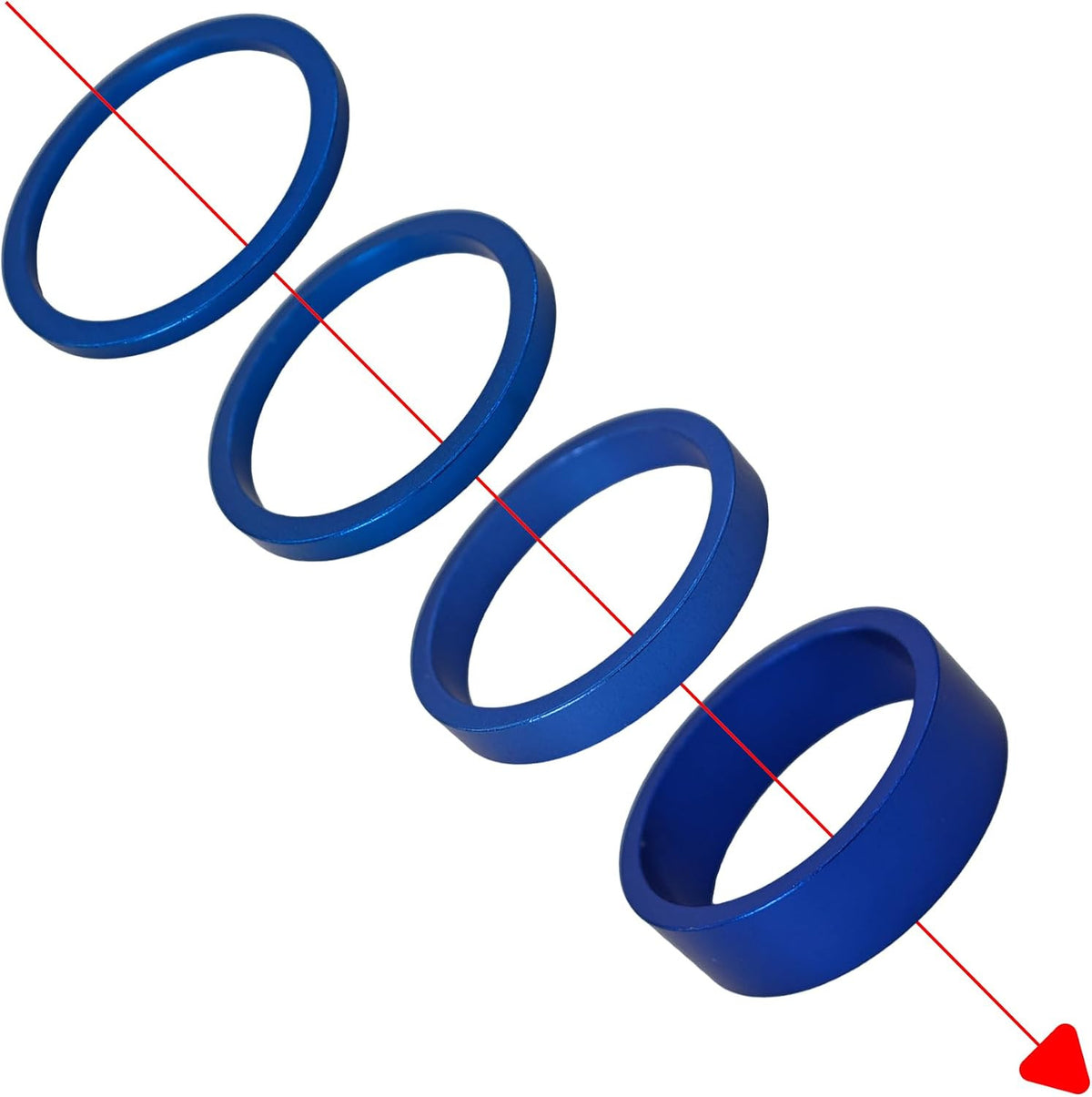 Aluminum Alloy Bicycle Headset Spacers Set for 1 1/8 Inch Steerer - Blue