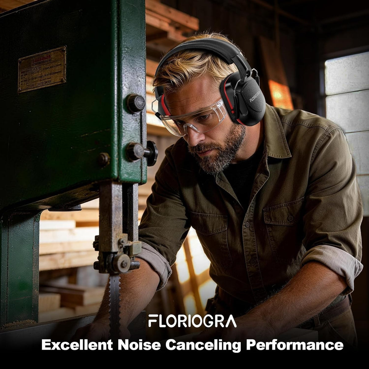 Noise Cancelling Ear Muffs for Shooting Mowing Construction - Adjustable Safety Hearing Protection