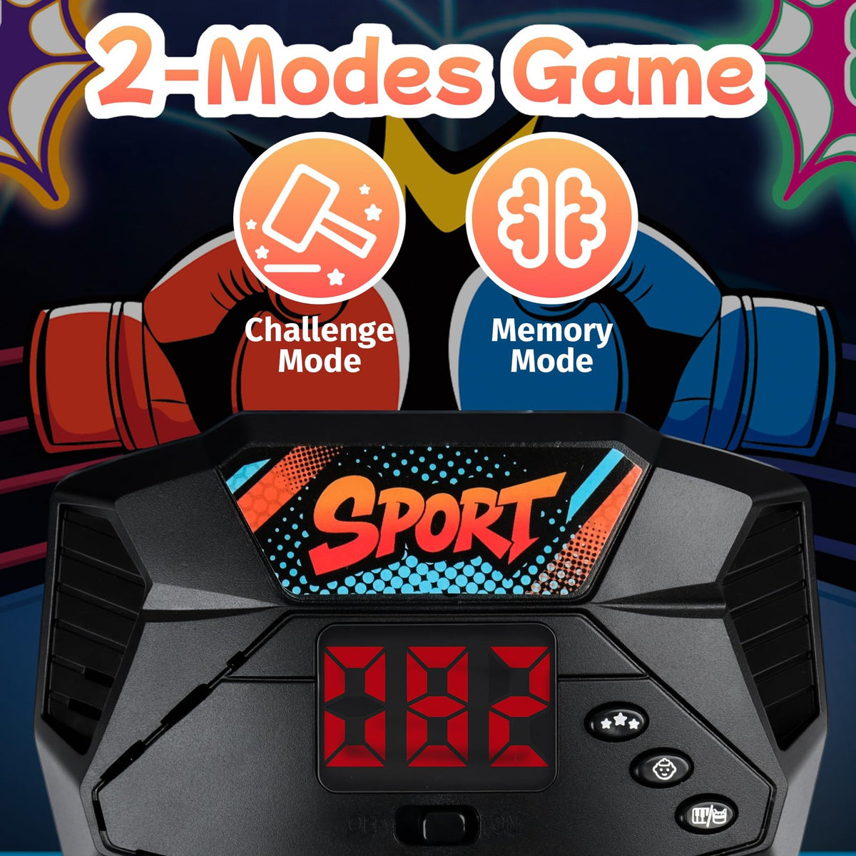 Inflatable Electronic Boxing Bag Set with LED Lights & Gloves for Kids Ages 3-12