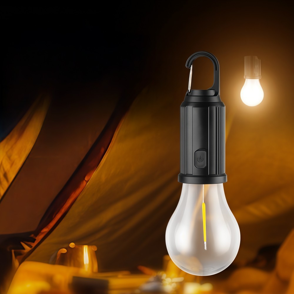 4 Pack Solar LED Camping Tent Lanterns with USB Charging & Clip Hooks