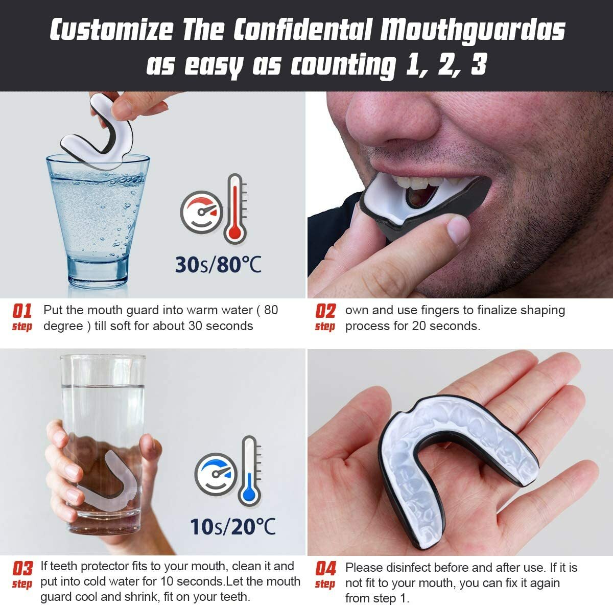 Gel Boxing Mouth Guard Gum Shield for MMA Rugby Teeth Protection
