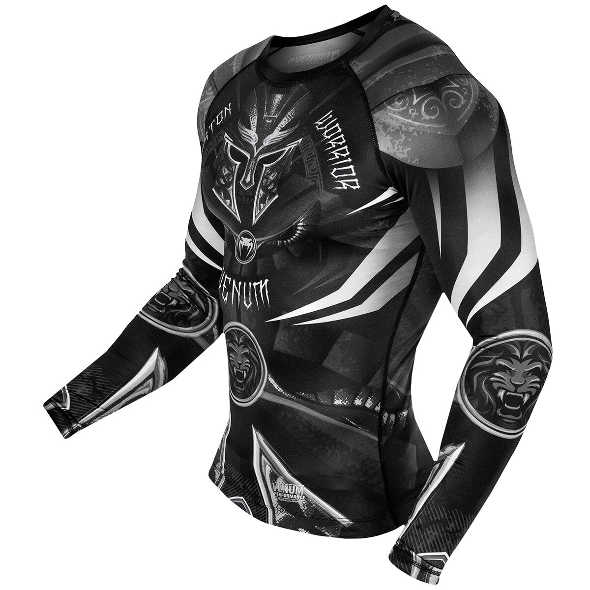 Long Sleeve MMA Rashguard for Combat Sports - Black White