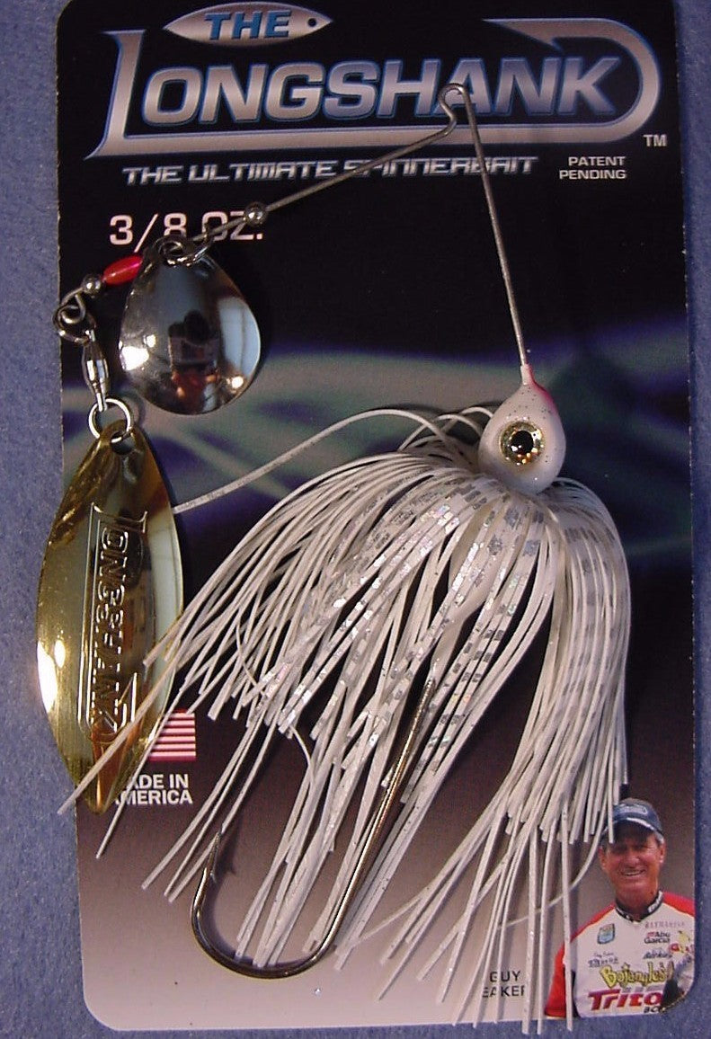 Spinnerbait Fishing Lure 3/8 oz White CWNG-031 Guy Eaker Edition Pair