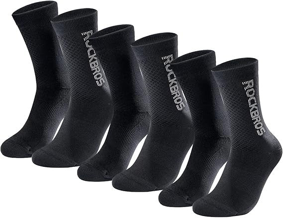 Cycling Socks Crew Length Breathable Reflective Logo 3 Pair