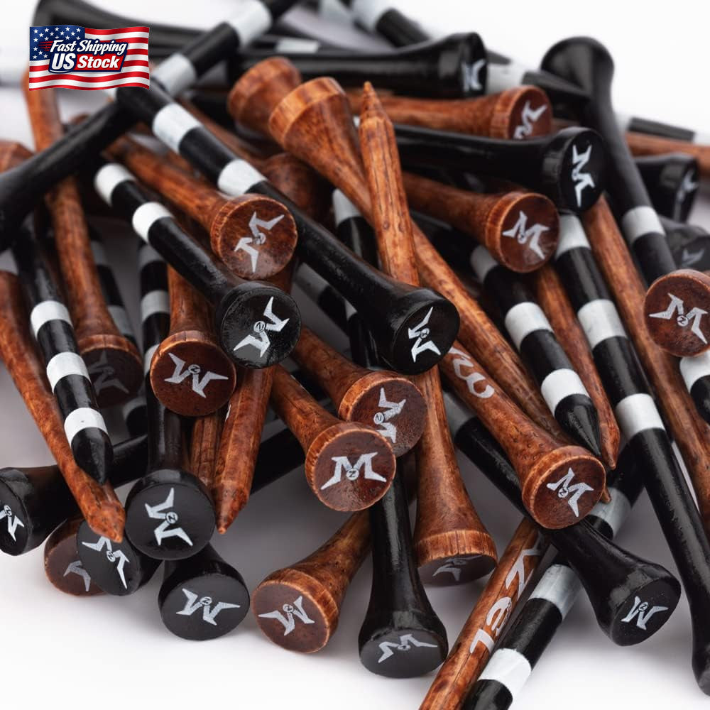 Natural Wood & Bamboo Golf Tees Pack of 50 or 120 – 2 3/4 & 3 1/4 Inch