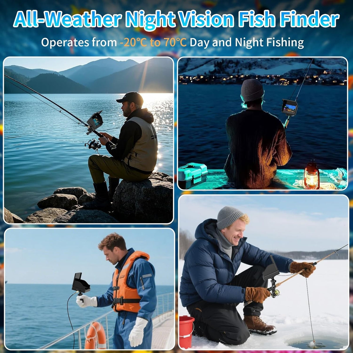 Portable Underwater Fish Finder Camera with 4.3-Inch LCD and 10M Cable