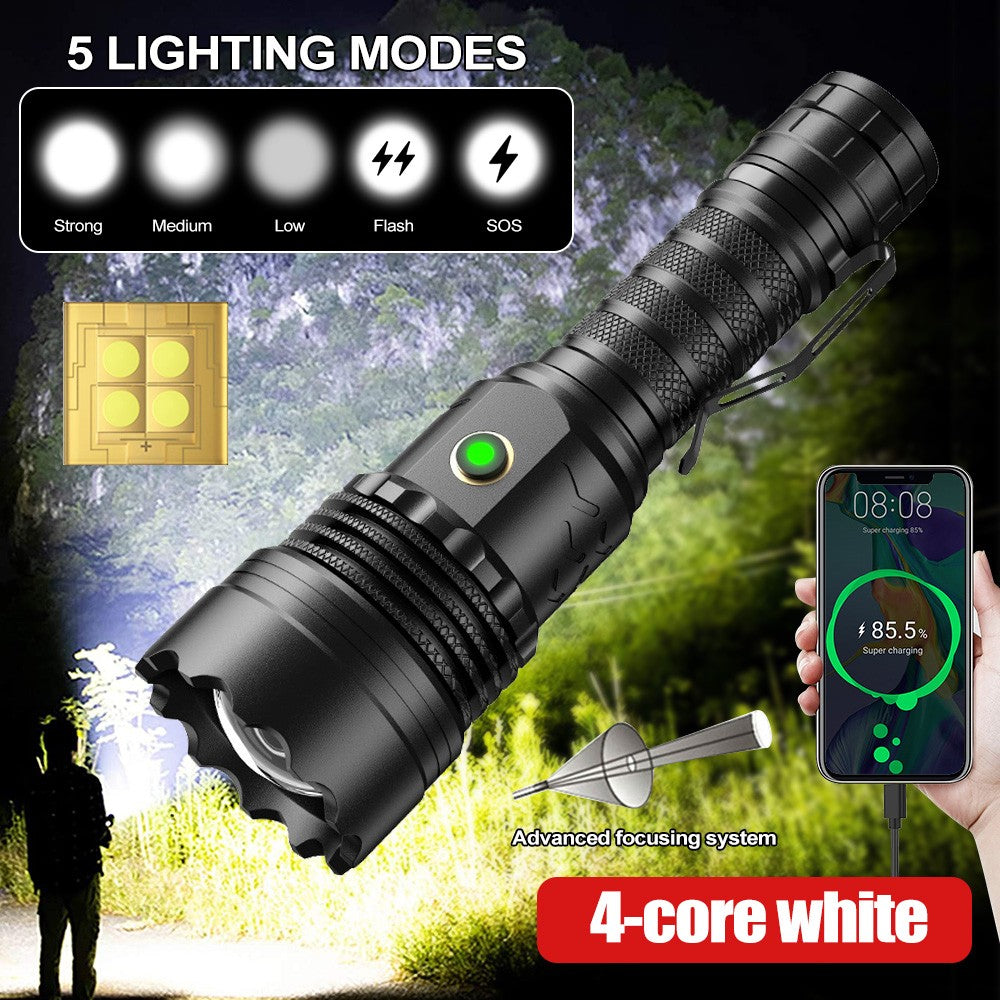 Rechargeable Waterproof Laser LED Flashlight 5 Modes - 50000 Lumens