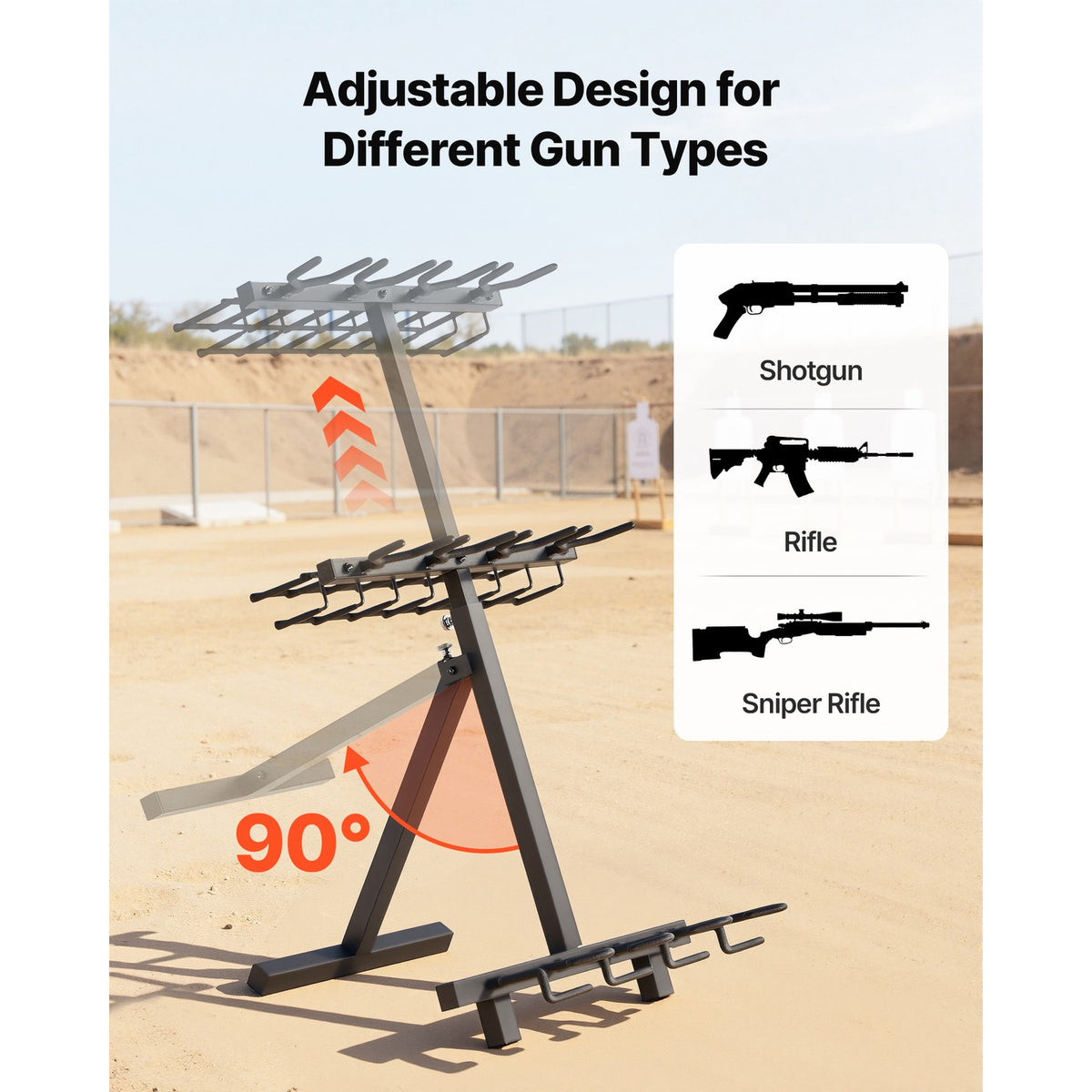 Portable Folding Gun Rack Stand for 7 Handguns and 4 Rifles