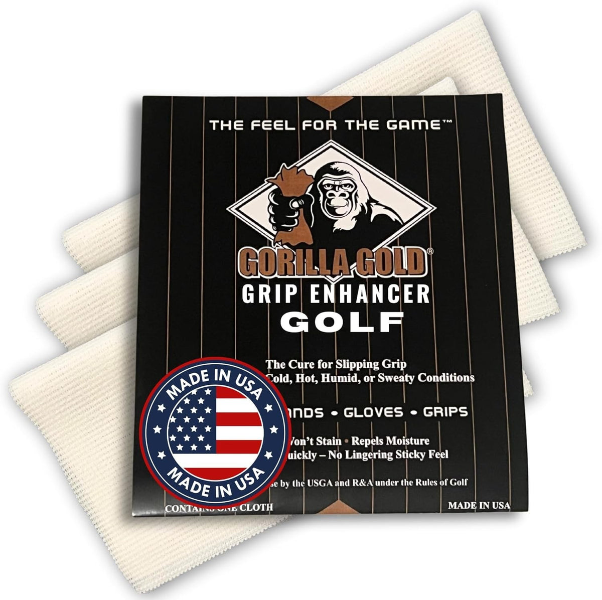 Golf Grip Enhancer Towel 3 Pack - Wet or Dry Sports Grip Towel for Tennis Baseball Softball
