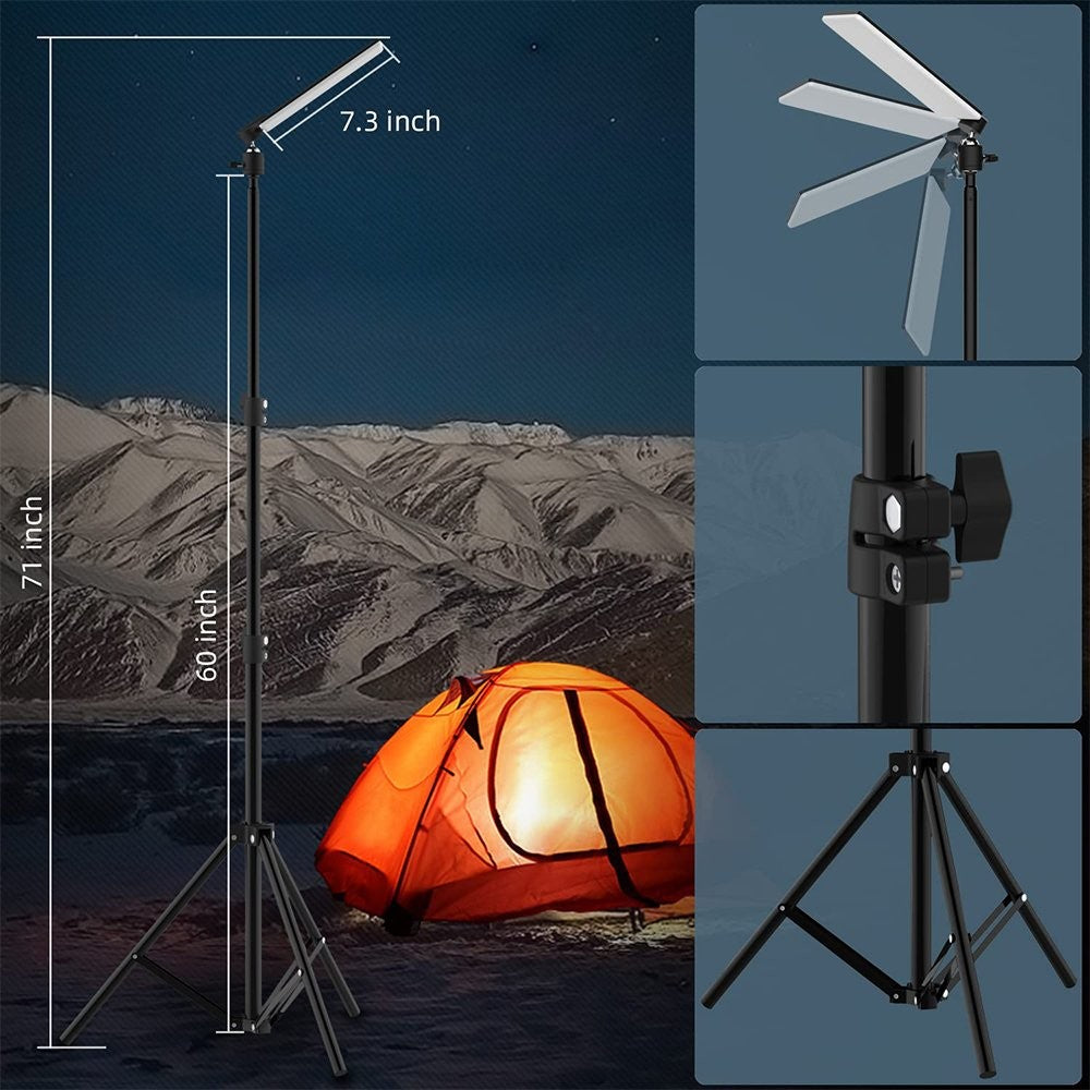 Portable Telescopic LED Work Light with Tripod Stand for Camping Outdoor Use