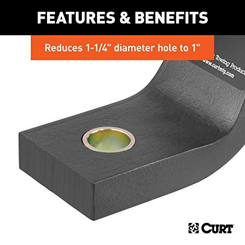 Trailer Hitch Ball Hole Reducer Bushing - 1-1/4 Inch to 1 Inch Diameter