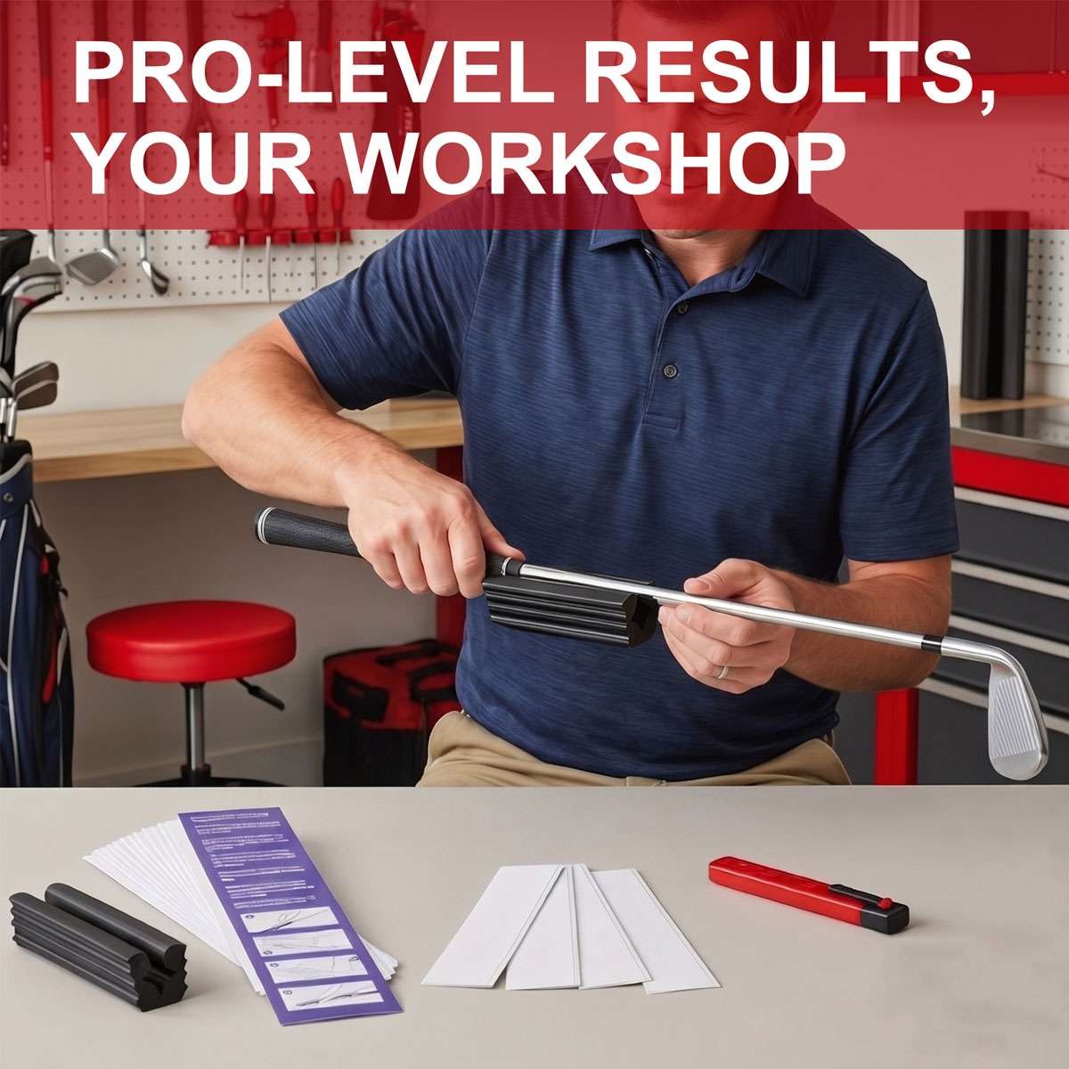 Golf Club Grip Kit with Double-Sided Tape and Removal Tools