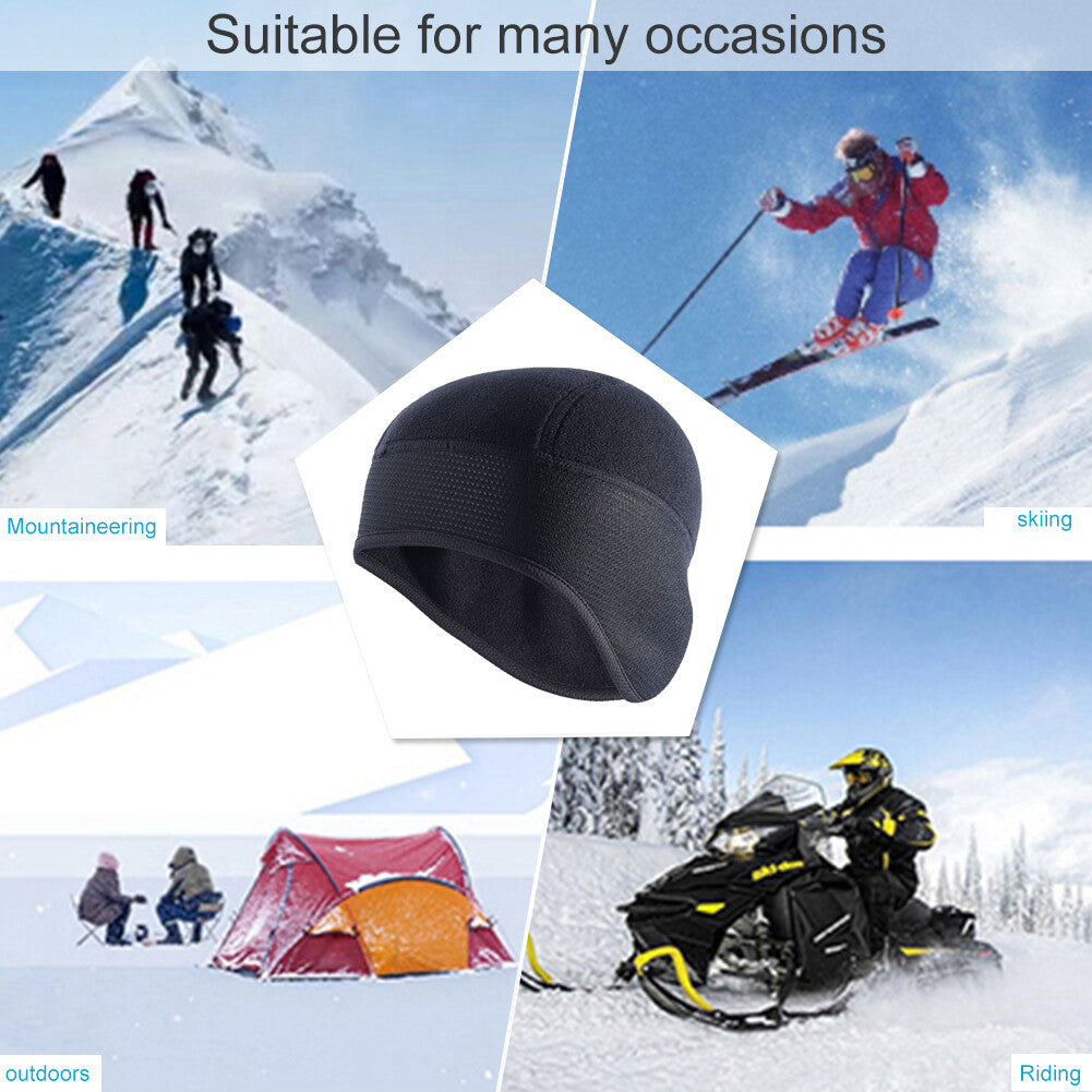 Winter Fleece Skull Cap Helmet Liner for Running Cycling & Outdoor Sports