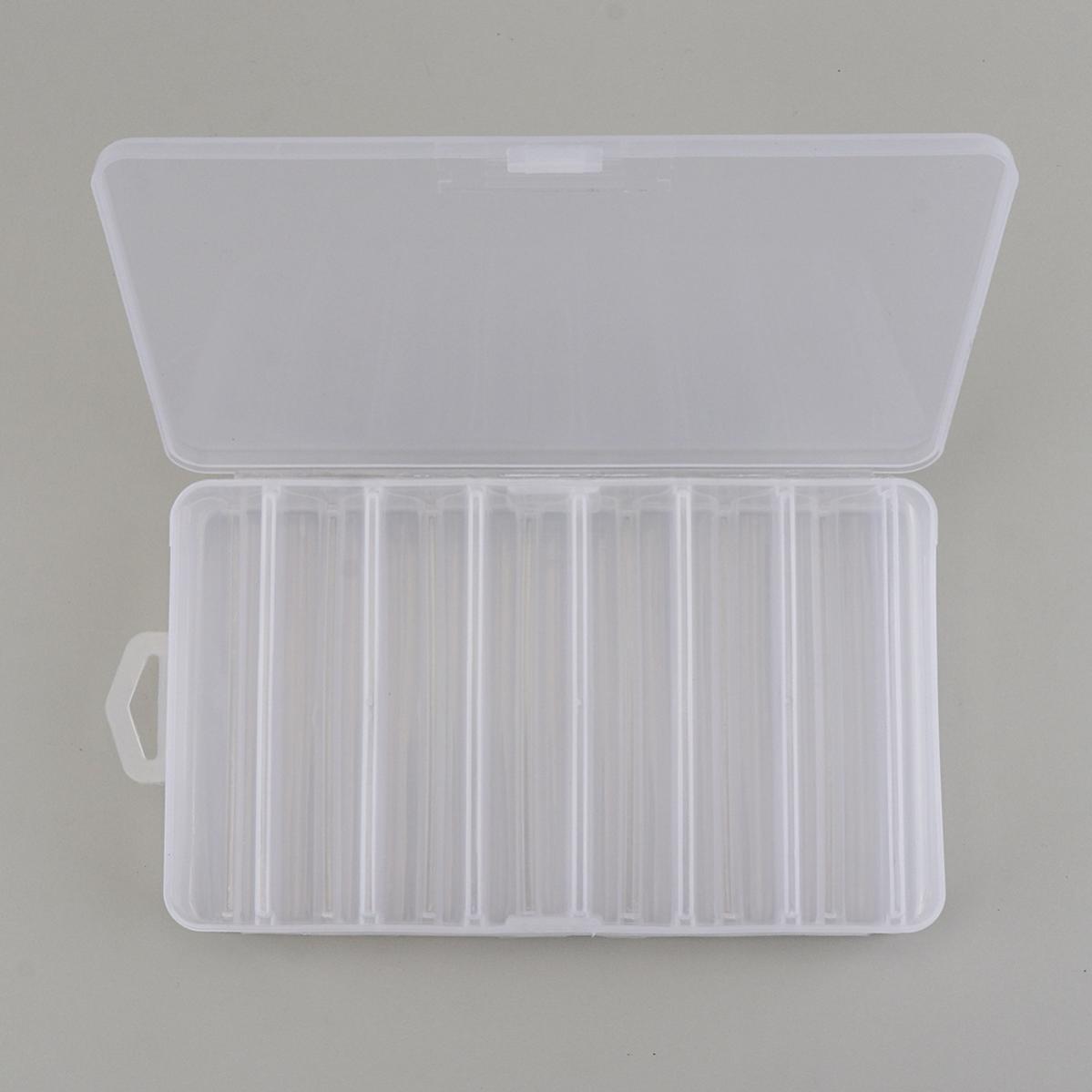 14-Compartment Waterproof Fishing Tackle Box with Transparent Lid 21x11.5x3.6cm