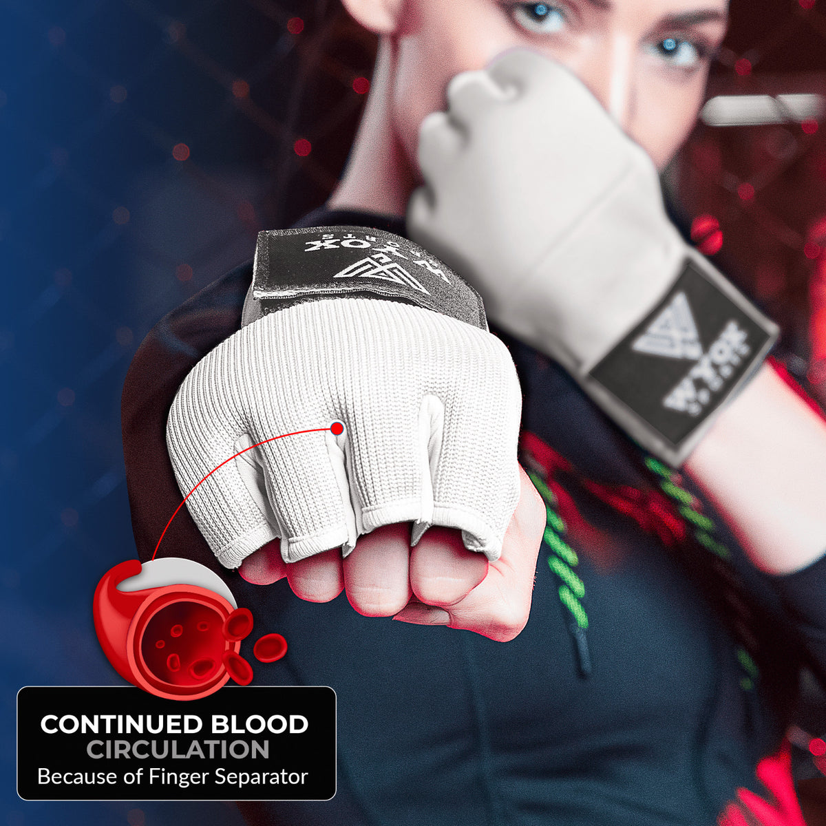 MMA Gloves & Gel Boxing Hand Wraps Set for Kickboxing Sparring Training
