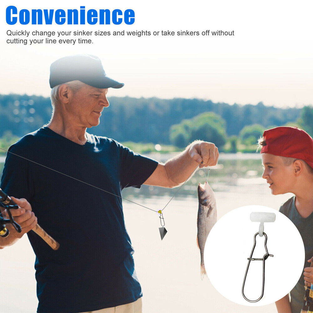Fishing Line Sinker Slider with Snap - Heavy Duty Tackle for Freshwater & Saltwater