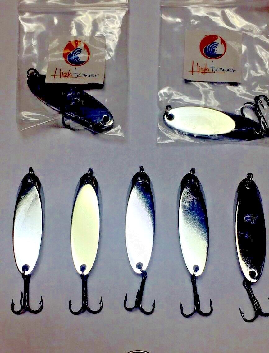 Fishing Spoons Set - Kastmaster Style Silver Lures for Trout & Bass, 5 Pack