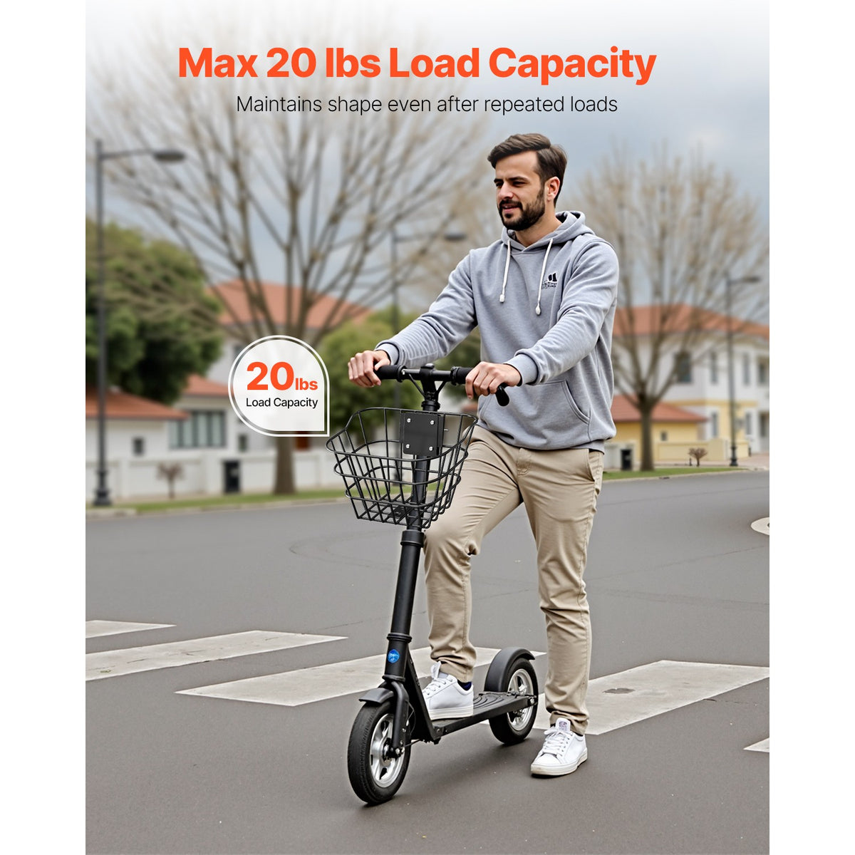 Bike and E-Scooter Front Basket with Mount – Durable Metal Storage for All Ages