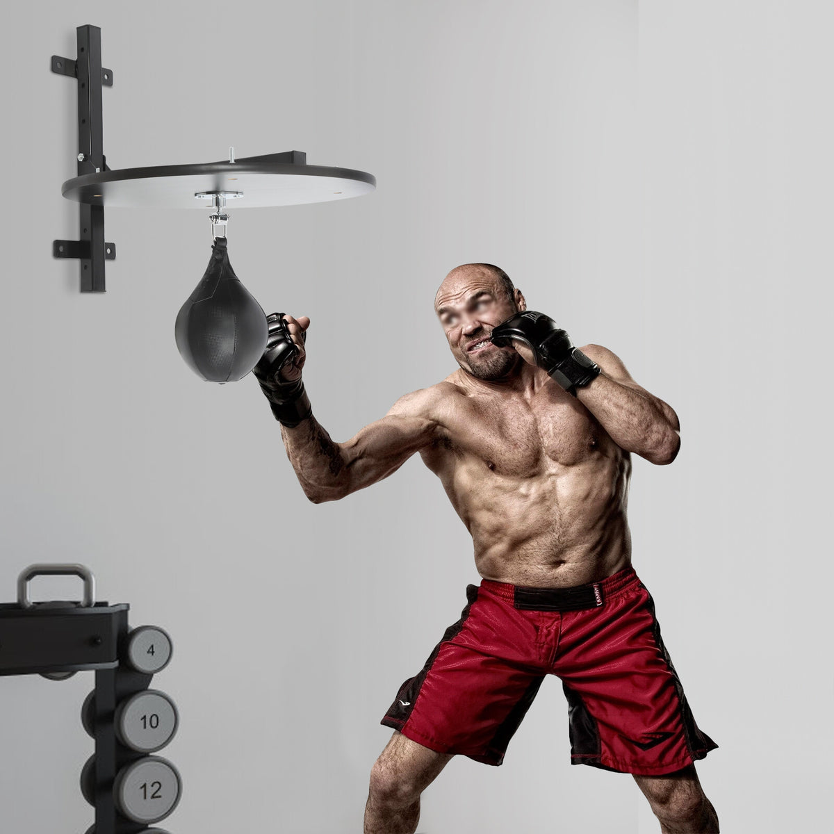 Heavy Duty Speed Bag Platform Kit with Adjustable Height and Punching Ball for Boxing Training