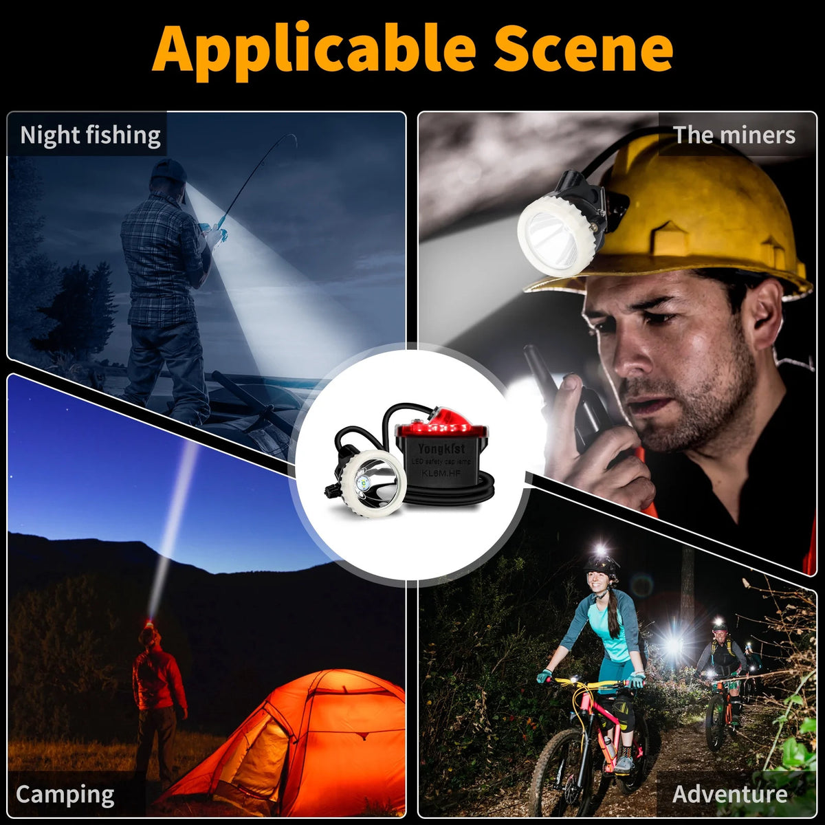 Rechargeable LED Mining Headlamp with 1+2 Super Bright White & Red Lights